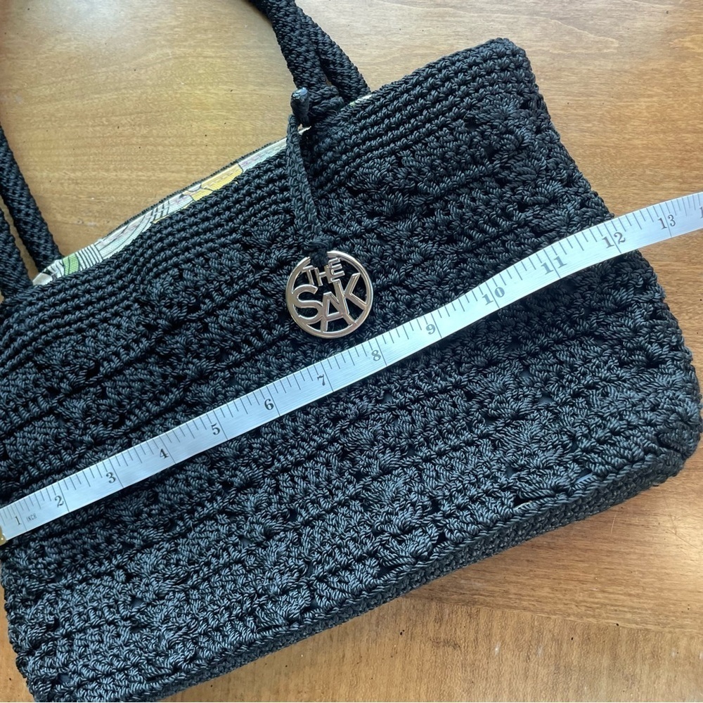 The Sak Black Crochet Woven Macrame Shoulder Bag - Picture 8 of 12